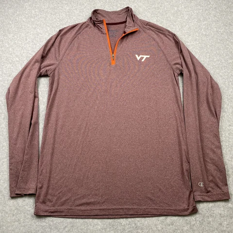 Virginia Tech Hokies 1/4 Zip Pullover Mens Medium Athletic Running Lightweight Cover