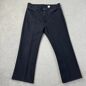 Levis Sta Prest Pants Mens meas 35x26 VTG  Dacron Navy Blue tag 36x30 Slacks - Picture 1 of 12