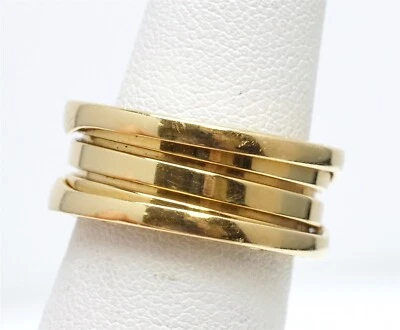 Anillo BVLGARI B.zero1 750 Oro Amarillo 18K Anillo 3 Bandas Talla 53/6.5 Foto 1 de 4