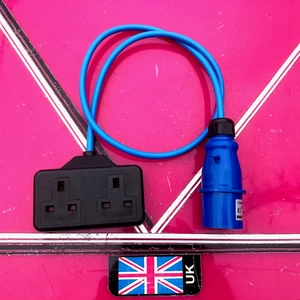 16Amp Stecker auf 13Amp Doppelsteckdosen 1x Meter Arctic Flex Camping / Wohnwagen  - Bild 1 von 3