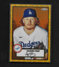2021 Topps Chrome Platinum 70th Anniversary Orange/Yellow Dustin May #09/25