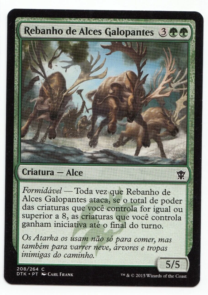 Stampeding Elk Herd Portuguese Mtg MISPRINT Has First strike instead Trample - Imagen 1 de 4