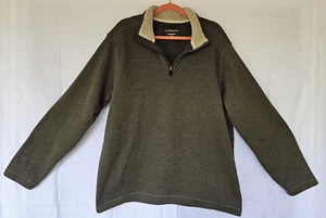 G.H. Bass Men's Shirt XXL 1/4 Zip Pullover Warm Long Sleeve Green Fleece Lined - Picture 1 of 6