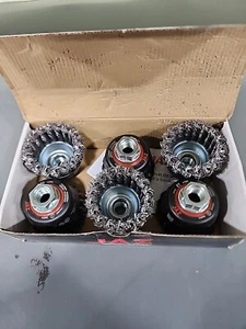 72052 Jaz USA Twist Knot Wire Cup Brush,2-3/4",.020",Steel Box Of 6 - Picture 1 of 4