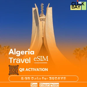 [eSIM] Algeria Travel e-SIM haute vitesse 5 Go 4G/5G données pendant 30 jours (données uniquement). - Photo 1 sur 7
