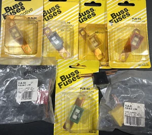 8- Buss FLB Male Terminal Fuses, 30a 80a 70a 60a 50a 40a, 32 Volt, Free US Ship - Picture 1 of 6