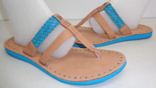Sandali UGG Australia taglia 9 AUDRA surf blu pelle treccia nuovi scarpe donna