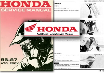 Honda ATC200X Service Workshop Repair Shop Manual ATC 200 X Trike ATC200 1986 87 - Image 1 of 2