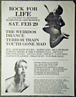 WEIRDOS, TRAIN TERRORISTE, DC3 Orig Flyer 2/29/1992 Rock For Life Long Beach Ca punk