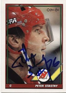 Peter Stastny New Jersey Devils Signed NHL Hockey Card - Picture 1 of 1