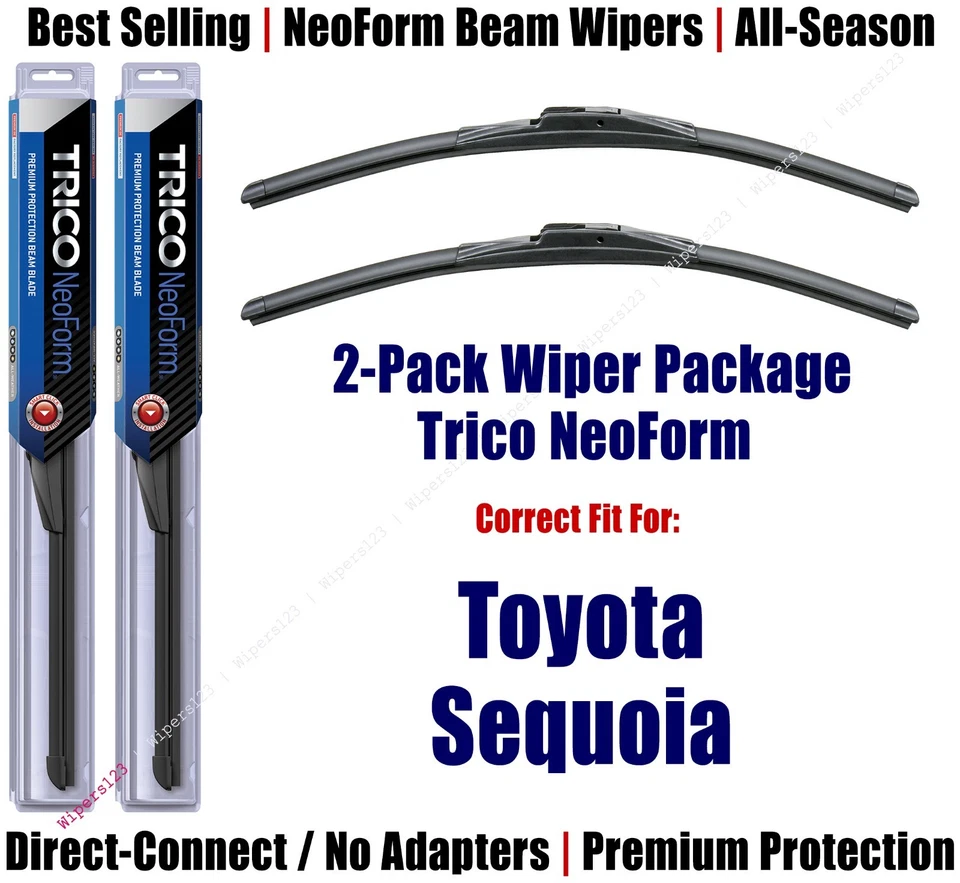 2 件装 Super-Premium NeoForm Wipers 适合 2001 - 2007 丰田红杉 16190x2 — 第 1/1 张图片