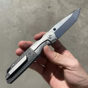 K1005T2 Kansept Warrior Black Titanium/CFiber Handle CPM-S35VN Tanto Blade Ball - Bild 1 von 6