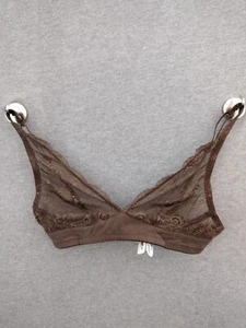 Reggiseno Bralette Aritzia x Cosabella Savona Lingerie Senza Fili Pizzo Floreale Trasparente XS - Foto 1 di 12