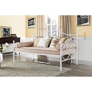 Twin White Metal Daybed with Scrolling Final Detailing - 400 lb Weight Limit - Picture 1 of 1