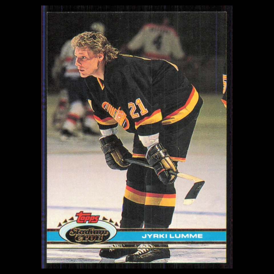 Jyrki Lumme #154 1991 Topps Stadium Club Vancouver Canucks Hockey Card NHL NM - Image 1 of 3