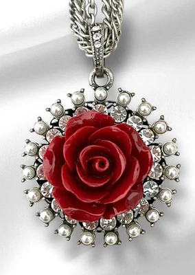 Interchangeable Multicolor Magnetic Roses Necklace Set Gift Box By Sweet Romance - Image 1 of 4