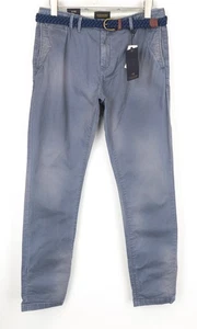 SCOTCH & SODA Warren Pantalone Uomo W32/L32 Relaxed Blu Cotone Slim Lavato I - Foto 1 di 8