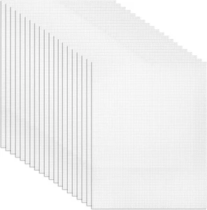 Tosnail 20 Pcs 7 Count Clear Plastic Mesh Canvas Sheets, 10.5" x 13.5" - Bild 1 von 10
