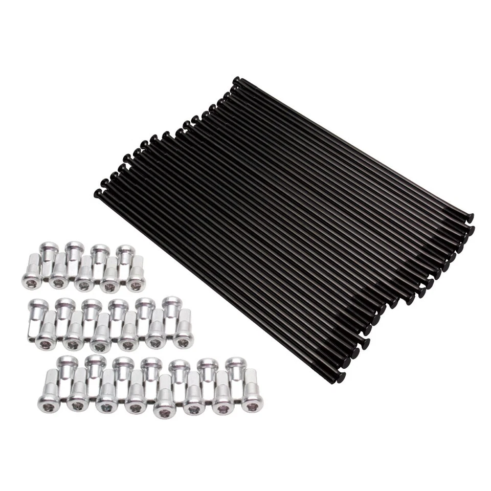 Kit de radios para motocicleta Tusk - radios delanteros 21" negro/petina plateada para Honda CR250R Foto 1 de 3