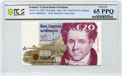 Ireland, 1993 £20, Pick# 77a - PCGS GEM UNC 65 PPQ - Image 1 of 2