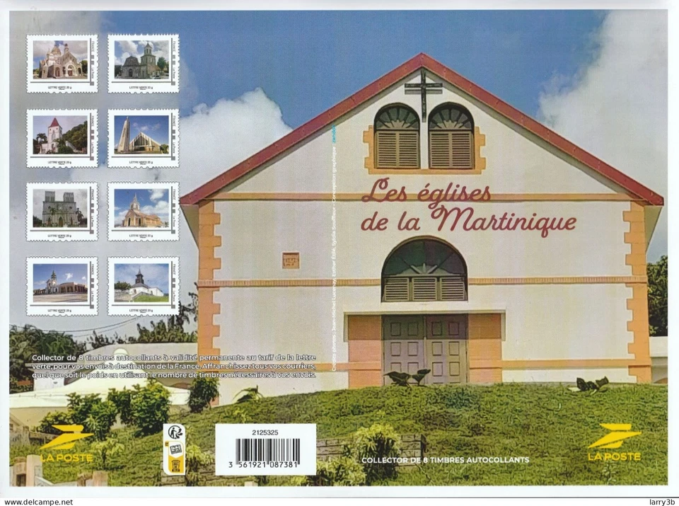 france 2025 Churches of Martinique CHURCH saint lucie architecture 8v COLLECTOR - Image 1 of 2