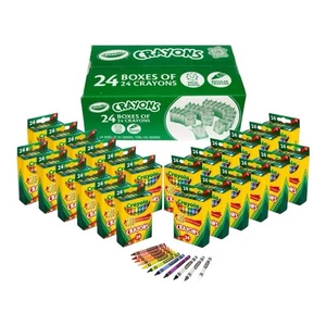 Crayons Bulk (24 Packs), Kids Back to School Essentials, Teacher Classroom Must  - Picture 1 of 1