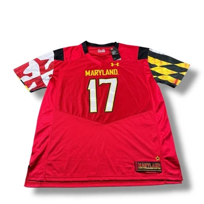 NWT Under Armour Maryland Terrapins #17 Authentic Stitched Football Jersey XL - Image 1 of 4