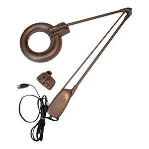 Dazor M-1408 Floating Light Fixture, w/Magnifying Glass Table Mount Desk - Picture 1 of 10