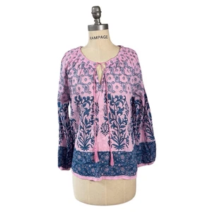 Cynthia Rowley Damen leichte Dolman Paisley Bluse mit V-Ausschnitt Gr. Small - Bild 1 von 6