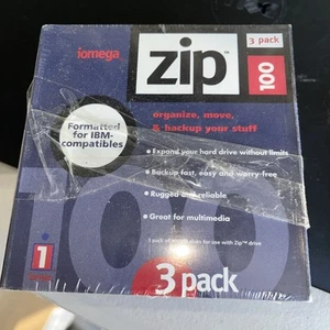 Paquete de 3 discos iomega Zip 100 formateados para IBM compatibles sellados - Imagen 1 de 2