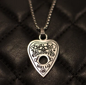 Ouija Board Planchette Necklace - Stainless Steel - Tarnish Free - Gift Box - Picture 1 of 9