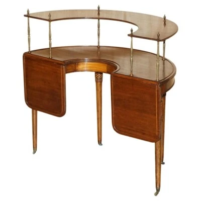 ANTIQUE CIRCA 1840 EARLY VICTORIAN EXTENDING HUNT TABLE WITH BRASS GALLERY SHELF - Image 1 of 4