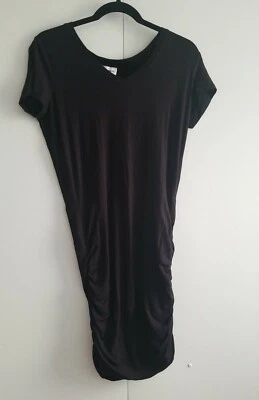 Jessica Simpson T-Shirt Dress Sz Small Juniors Black Rouged Knee Length Pullover - Image 1 of 4