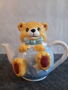 Cute Teddy Bear Teapot Giftco Inc. Ceramic Bow Tie Polka Dots