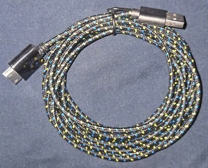 10FT LONG Braided USB data Sync power cord Charger Cable for Apple iPhone 4 4S - Picture 1 of 4