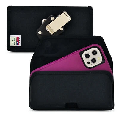 iPhone 13 12 Pro Max Fits OTTERBOX DEFENDER Black Nylon Holster Belt Clip Case - Image 1 of 4