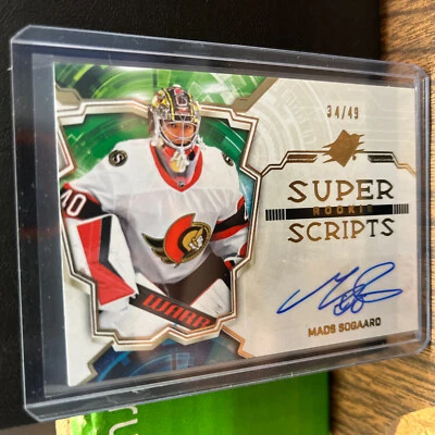 2022-23 UD SPx Mads Sogaard Super Scripts Auto Autograph GOLD /49 - Image 1 of 2