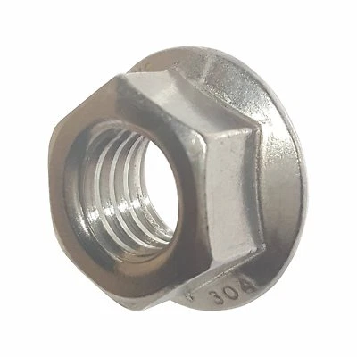 FASTENERE 1/4-20 Stainless Steel Flange Nuts Serrated Base Lock Anti Vibration Qty 10