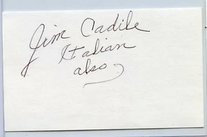 Jim Cadile signed autographed Auto 3 x 5 Index card Chicago Bears - Picture 1 of 1
