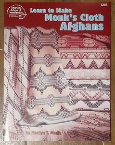 Learn To Make Monk's Cloth Afghans Marilyn Magly 10 Designs Vtg Booklet  - Picture 1 of 3