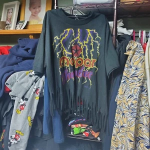 Vintage 90s Mopar Thunder Single Stitch Crop Top Frayed Shirt Mens Medium - Picture 1 of 7