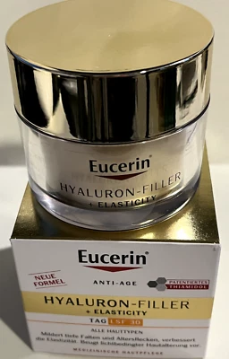 Eucerin Hyaluron Filler + Elasticity Day Creme Cream SPF30 50ml NIB - Image 1 of 4