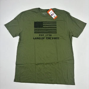 General Standard Patriotic Men's Flag Est. 1 776 USA America Army Green 2XL - Picture 1 of 3