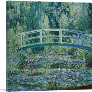ARTCANVAS Water Lilies and Japanese Bridge Canvas Art Print by Claude Monet - Picture 1 of 11