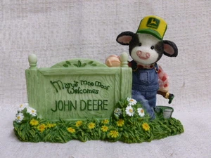 Mary's Moo Moos John Deere Signage Figurine Cow Enesco 498629 - Picture 1 of 6