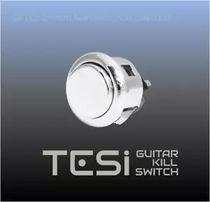 Tesi DITO Metallic 24MM Momentary Arcade Button Guitar Kill Switch Chrome - Picture 1 of 2