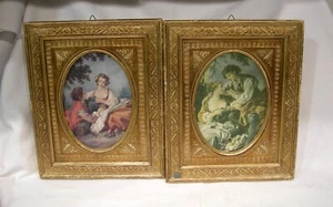 PAIR: Vintage Francois Boucher FLORENTIA FRAMED PRINTS - Picture 1 of 7