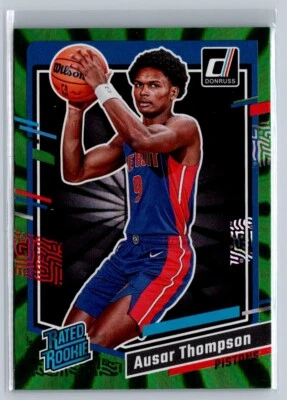 2023-24 Panini Donruss Green Holo Laser #228 Ausar Thompson Detroit Pistons RC - Image 1 of 2