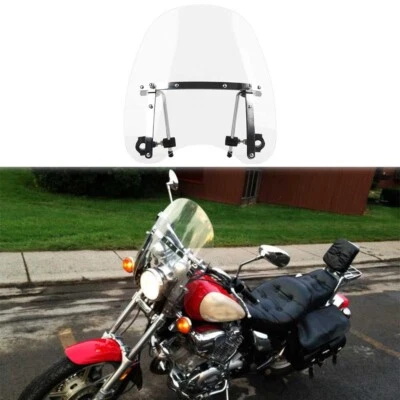 Parabrisas transparente de moto 18"x16" para Yamaha Virago 500 750 920 XV1000 XV1100 Foto 1 de 4