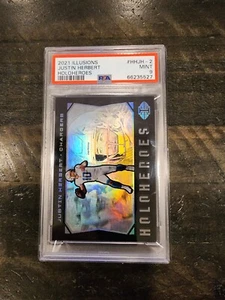 2021 Illusions Holo Heroes #HHJH-2 Justin Herbert - CASE HIT SSP Chargers PSA 9 - Picture 1 of 3